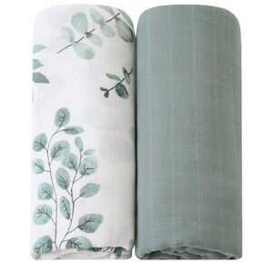 Bamboo Infant Swaddle Set in Eucalyptus & Sage Green Patterns